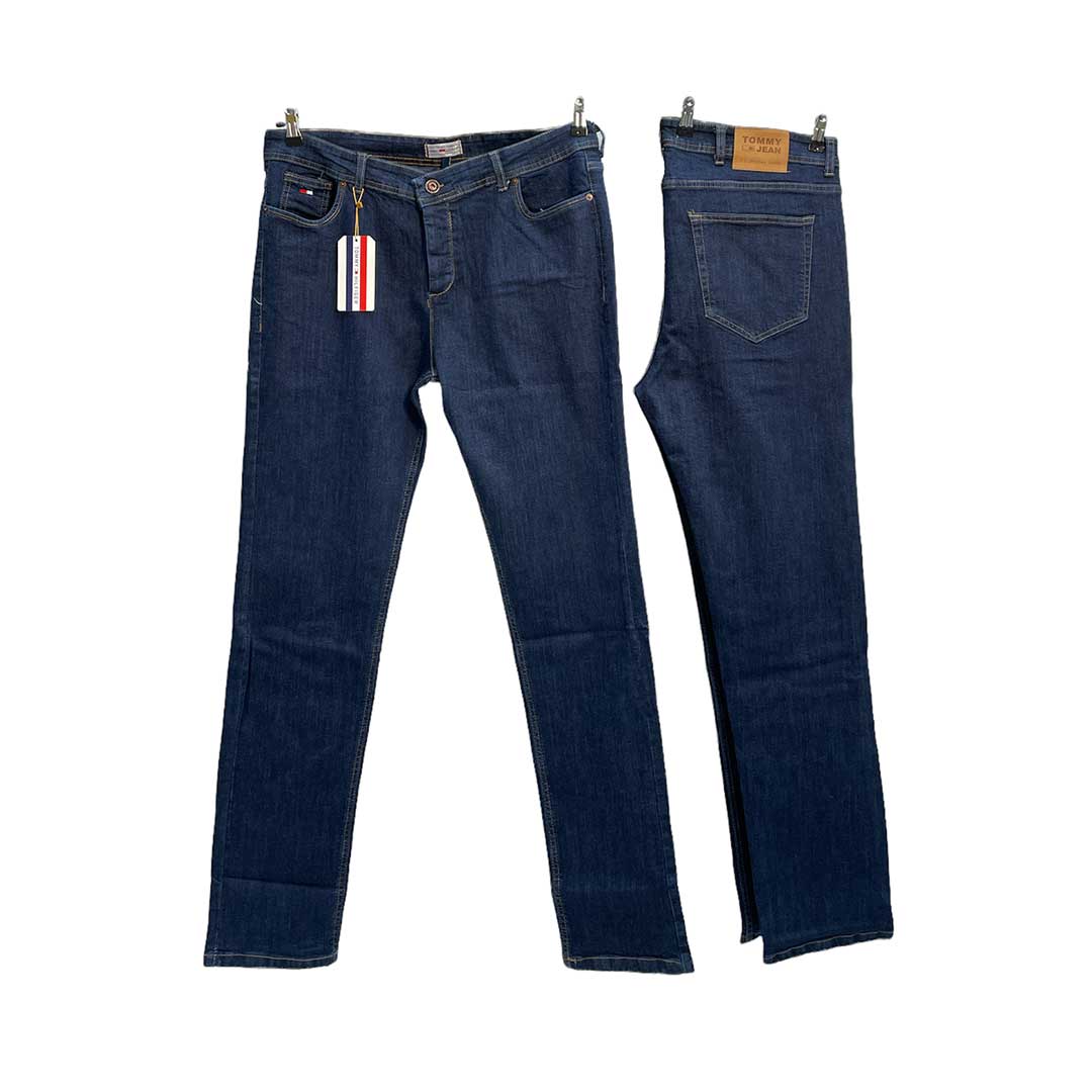 شلوار جین سایز بزرگ مردانه فول کش رنگ آبی تیره