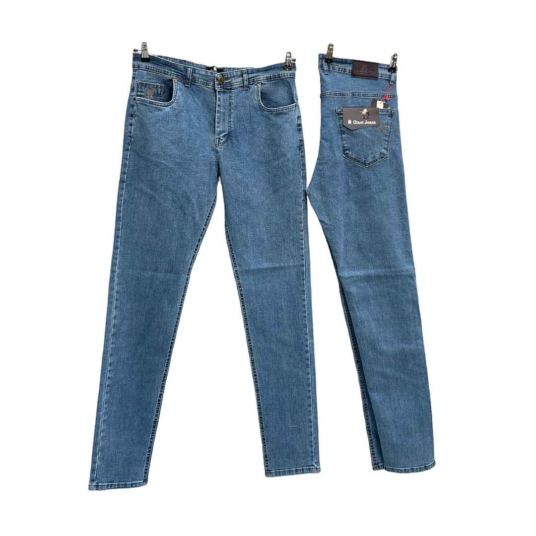 شلوار جین سایز بزرگ مردانه فول کش آبی روشن
